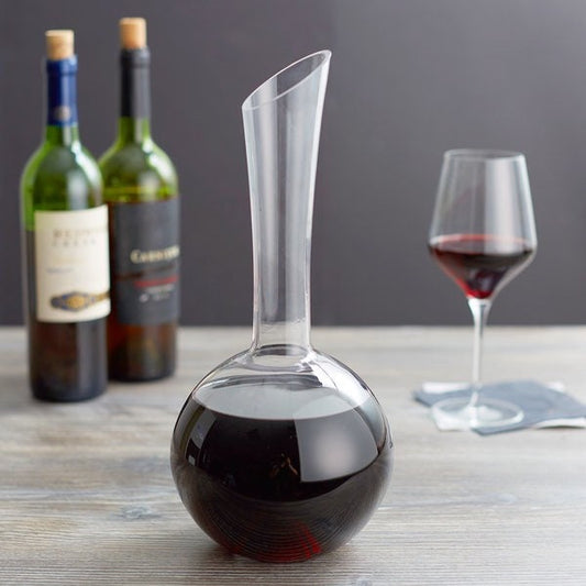 Wine Decanter Crystal Glass Carafe, Hand Blown Lead-Free