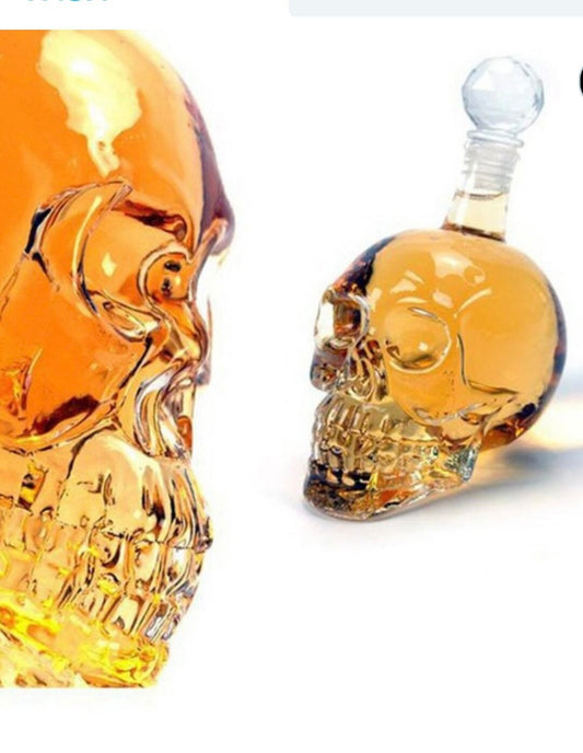 Skull gothic bars Whiskey Decanter 1000ml Glass Skull Head Wine Bottle Liquor Decanter for Scotch Vodka Whisk